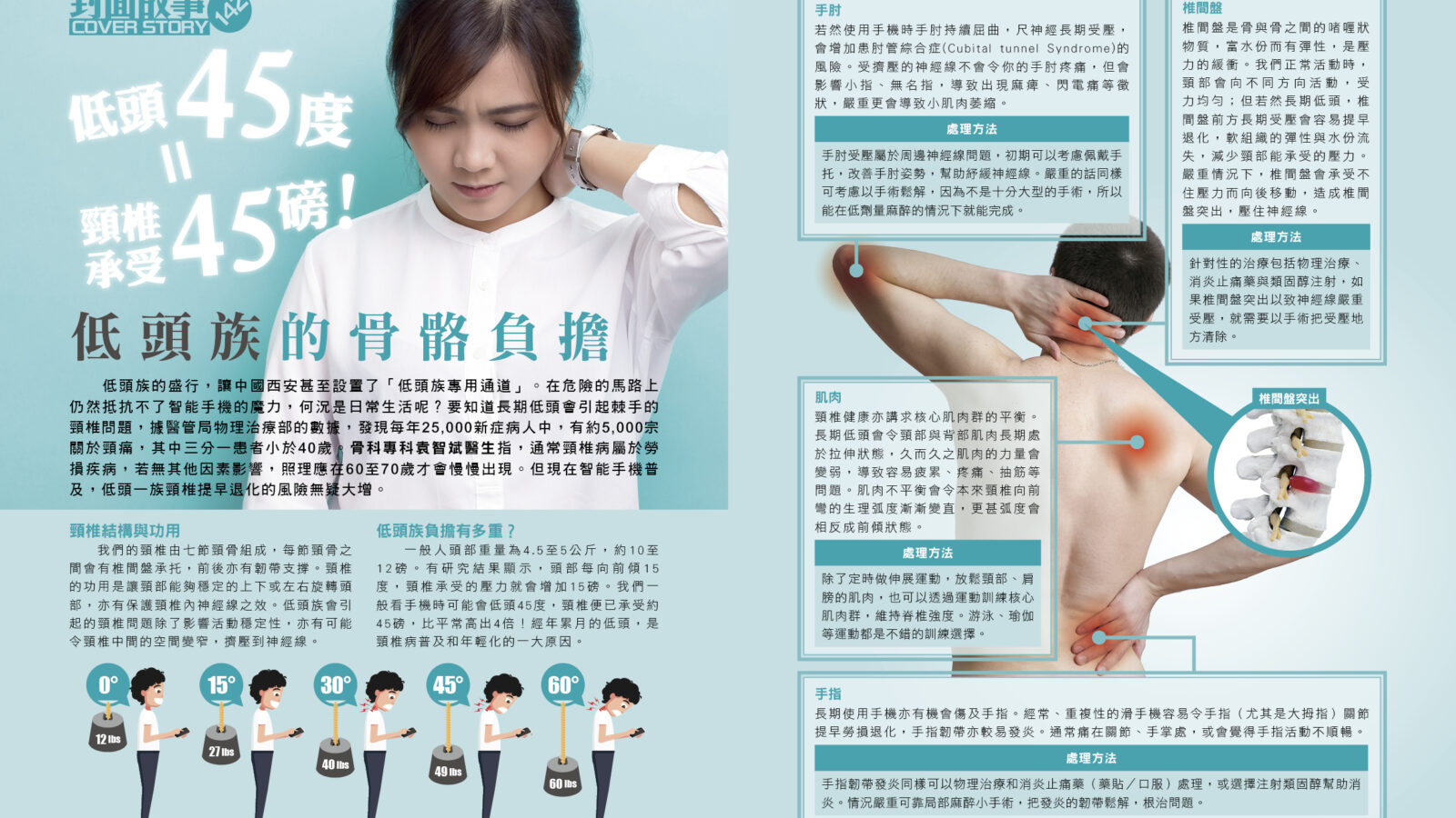 低頭族的骨骼負擔