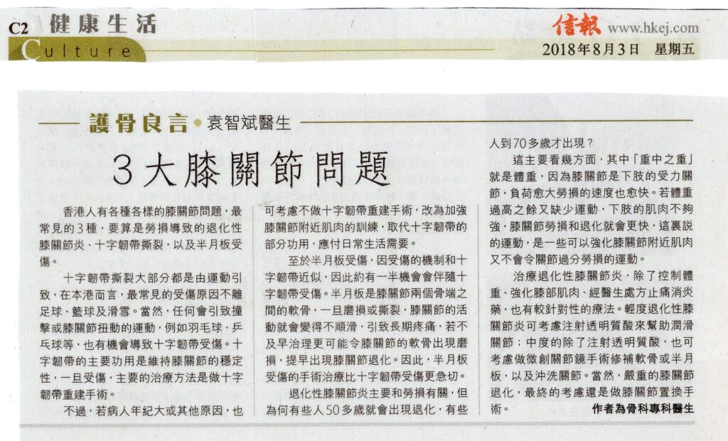 3大膝關節問題